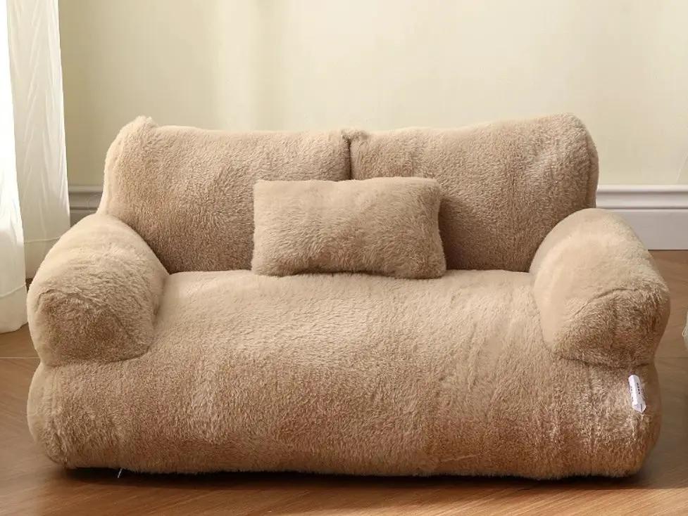 Cozy Cat Sofa Bed with Plush Pillow Indoor Non Slip Bottom Supportive Soft Backrest Design by Pet Zen