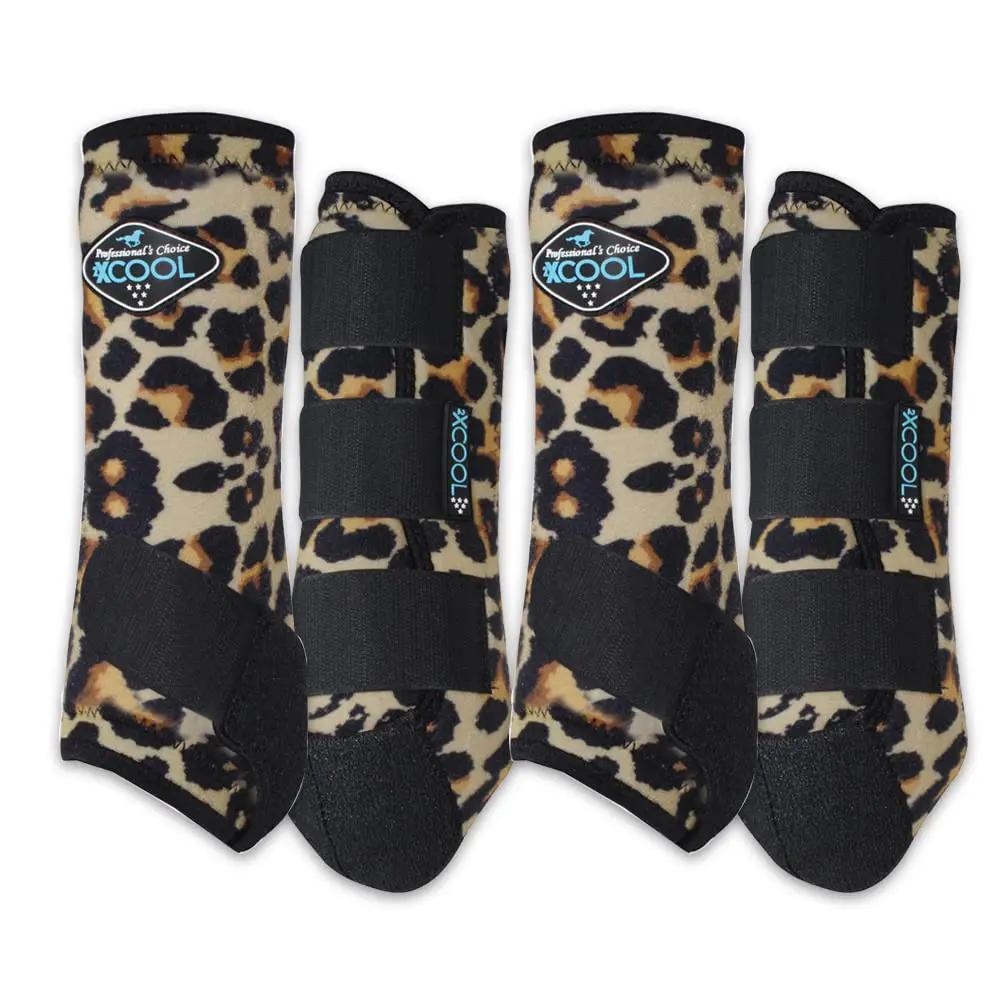 Professionals Choice 2XCOOL Sports Medicine Horse Boots | Protective & Breathable Design for Ultimate Comfort & Durability in Active Horses | Value 4 Pack | Small Cheetah - from For Animals, With Love
