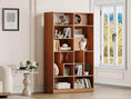 Bild in Galerie-Betrachter laden, Sangria Beech Modern 2-in-1 wooden cat house bookshelf with cubbies and display cabinet
