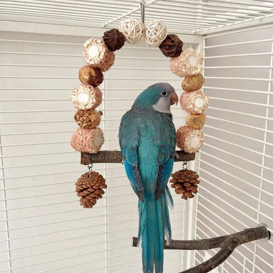 NatureCage Premium Wooden Parrot Swing Perch Natural Branch Toy Large by Sell My Stuff