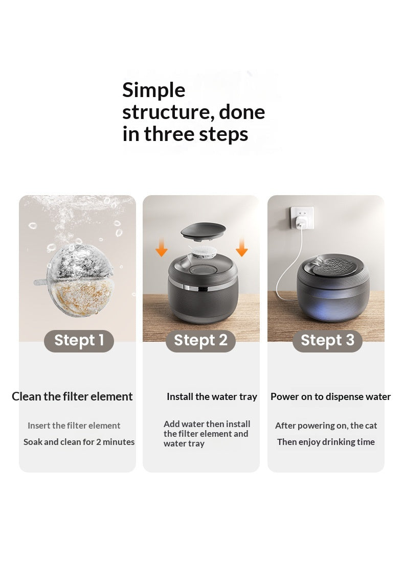 Illustrated fountain assembly sequence