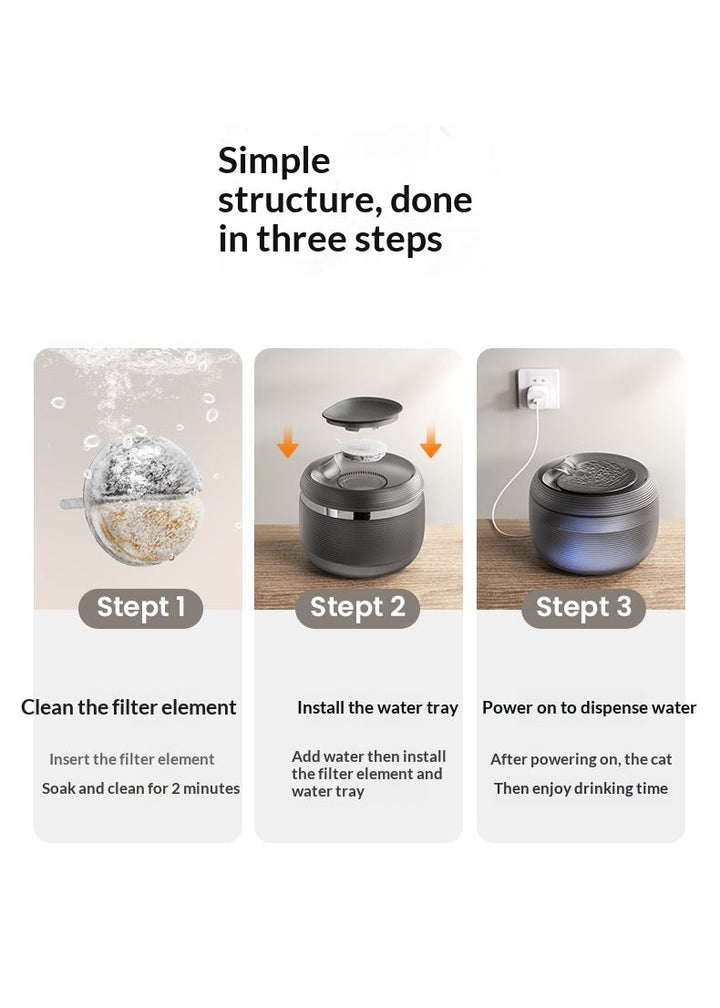 Illustrated fountain assembly sequence