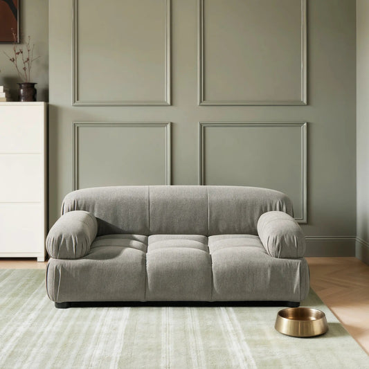 Marcel Upholstered Modern Pet Bed, Small to Medium Dog or Cat Uptown Gray Performance Velvet by HouseOfZazla