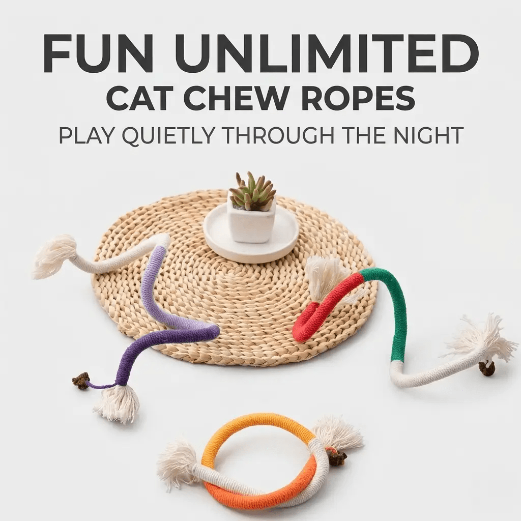 Matatabi Bead Braided Rope Cat Toy For Aggressive Chewers 70cm Cotton by Midfox