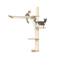 Bild in Galerie-Betrachter laden, The Crow's Nest cat condo wall scratcher with hammock, beige sisal post, by Catastrophic Creations.
