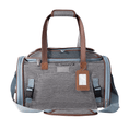 Load image into Gallery viewer, Mr. Peanut's Gold Series Expandable V3.0 Pet Carrier; gray heather fabric with brown trim handles, air travel approved
