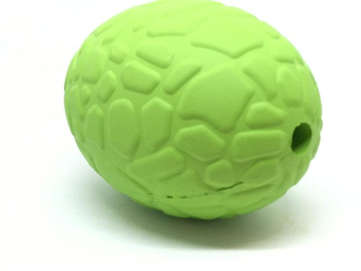 SodaPup Dinosaur Egg rubber dog toy and treat dispenser in green, view 10
