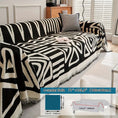 Load image into Gallery viewer, Bohemian-style chenille couch cover for 4-seat sofa in bold black-and-white geometric pattern, anti-dog-scratch fabric.
