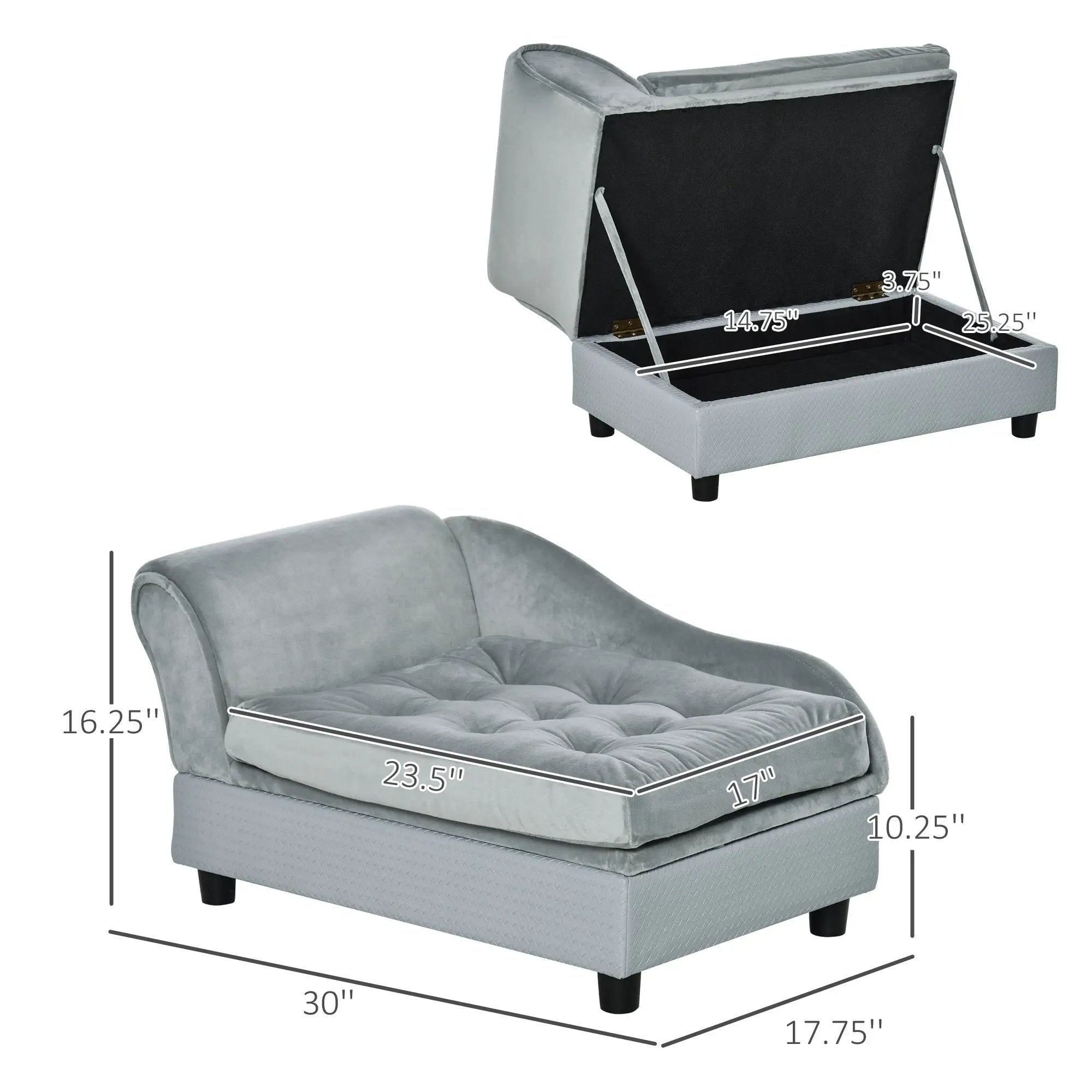 PawHut Luxury Fancy Dog Bed for Small Dogs with Hidden Storage by HouseOfZazla