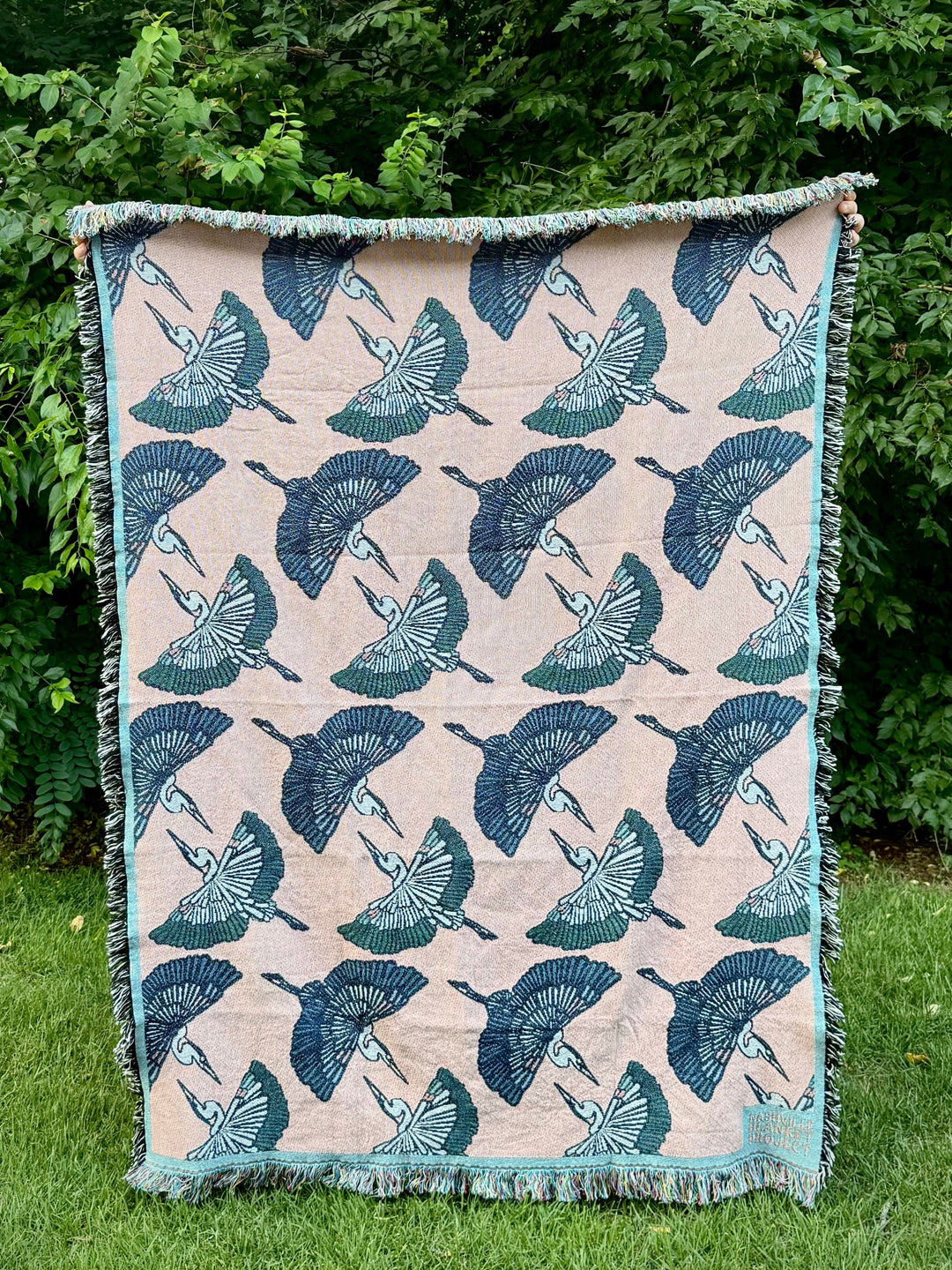Faircloth Herons in Flight Cotton Throw Blanket