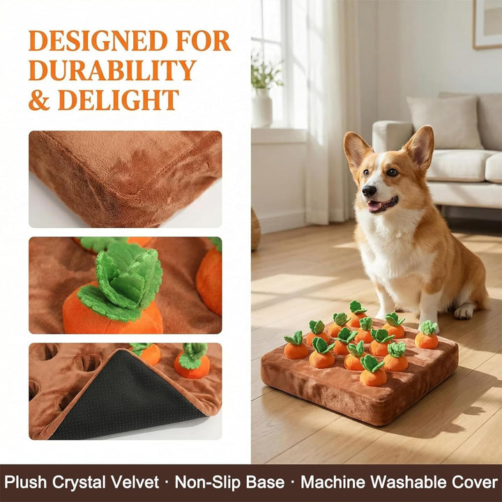 Plush fabric removable cover and underside details