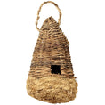 Load image into Gallery viewer, Haitian Birdhouse in natural woven wicker with a looped rope handle

