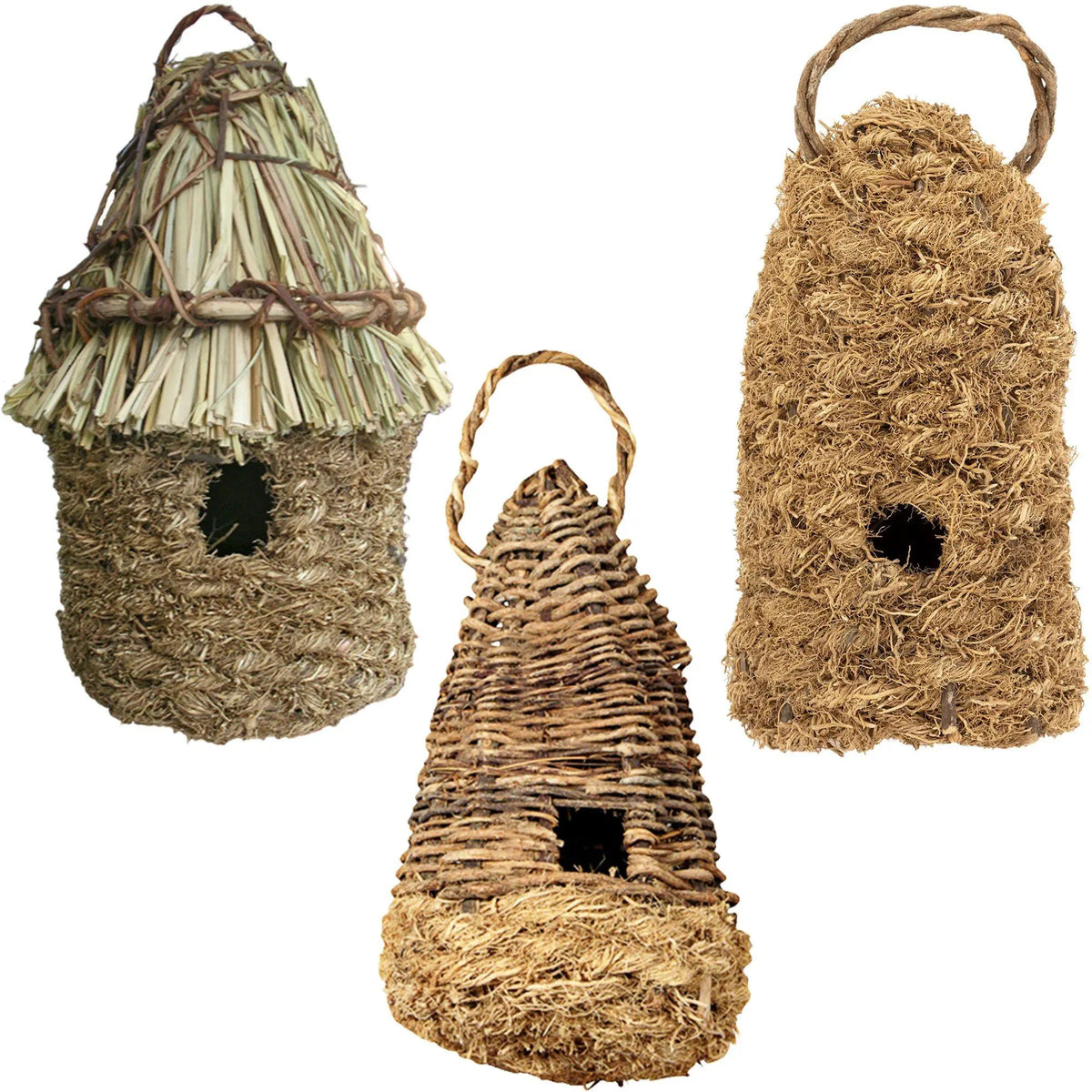 GreaterGood Haitian Birdhouse, a backyard habitat woven from straw and natural fibers.