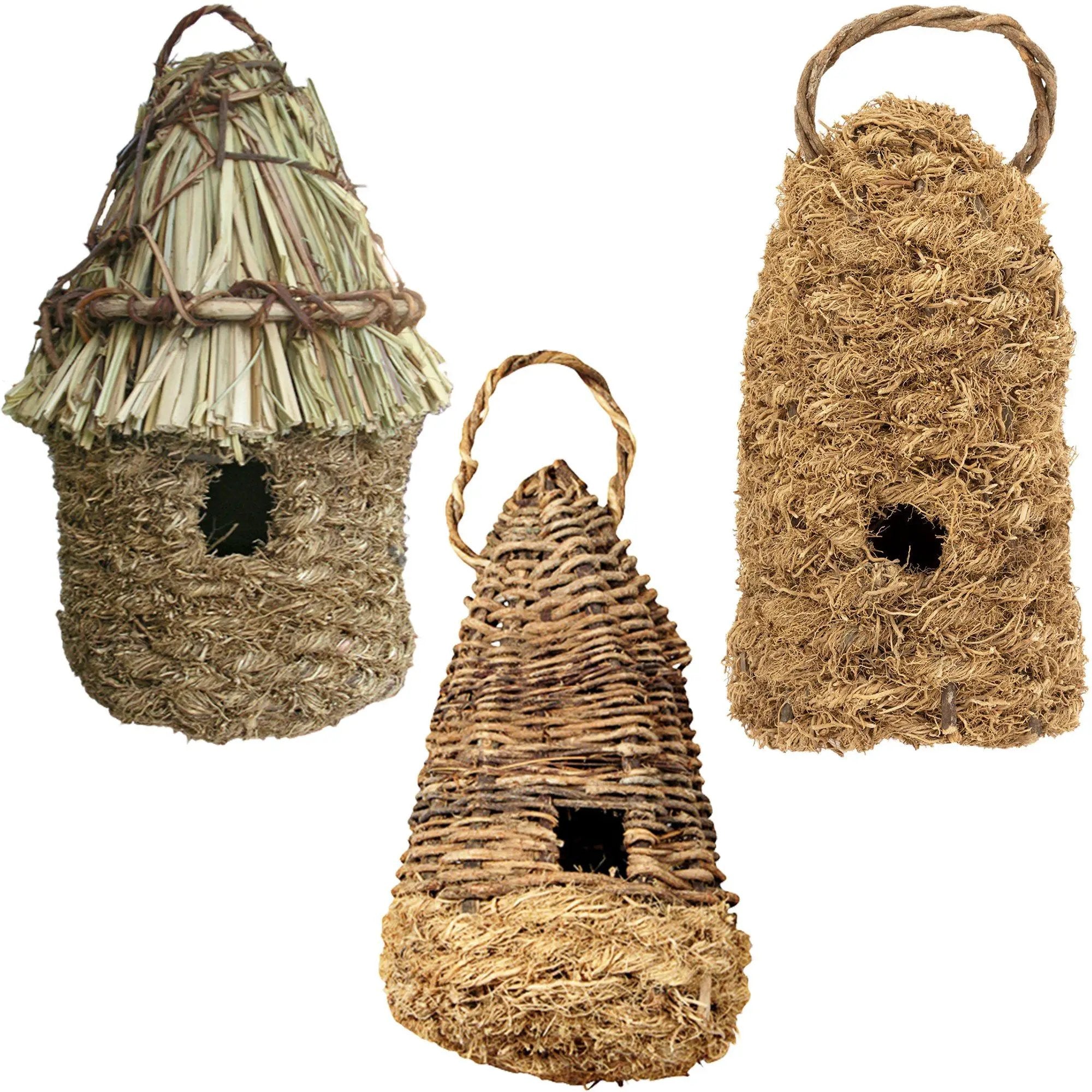 GreaterGood Haitian Birdhouse, a backyard habitat woven from straw and natural fibers.