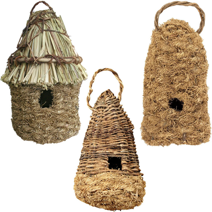 GreaterGood Haitian Birdhouse, a backyard habitat woven from straw and natural fibers.