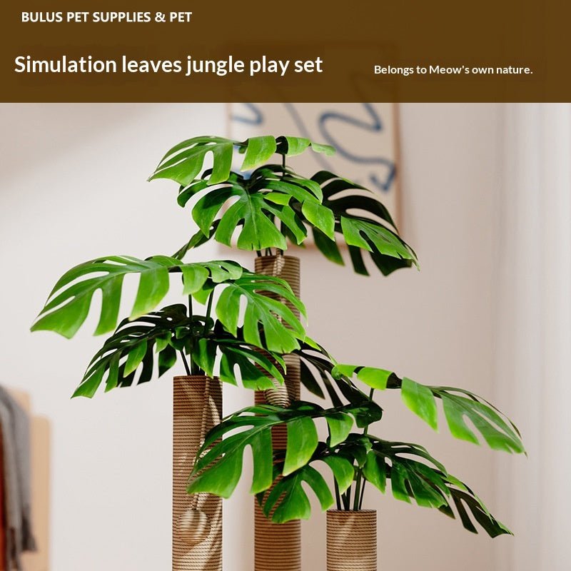 Split-leaf artificial foliage close-up