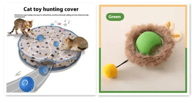 PurrPlay Automated Self-Rolling Cat Toy Ball Keeps Cats Entertained by For Animals, With Love