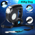 Cargar la imagen en la vista de la galería, Retractable Dog Leash With Built In LED Flashlight 4.5M Nylon Heavy Duty Strong Tether For Walk Black by Pawpampered

