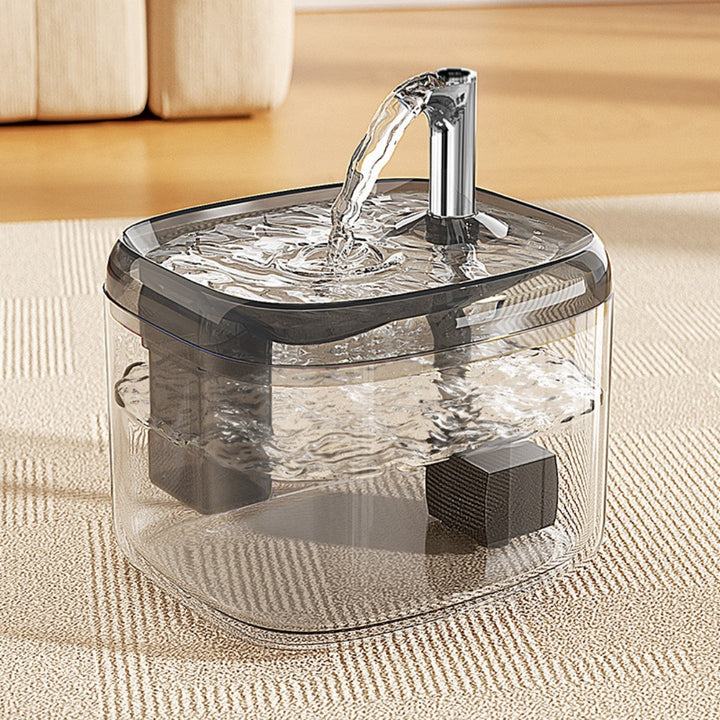 Grey-trim clear faucet fountain