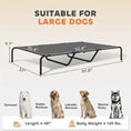 Bild in Galerie-Betrachter laden, Dog Cot Cooling Pet Bed, dark gray fabric top with black metal frame
