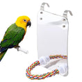 Bild in Galerie-Betrachter laden, Acrylic Parrot Bird Mirror Stand Toy With Cotton Rope 12.7x17.7cm by Sell My Stuff
