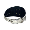 Carica l'immagine nel visualizzatore della galleria, Silver snakeskin bracelet by Allysa Payne Beverly Hills with metal buckle clasp
