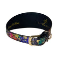 Load image into Gallery viewer, Snake collar, 3” wide, multi-color Art Deco design with gold buckle by Allysa Payne Beverly Hills.
