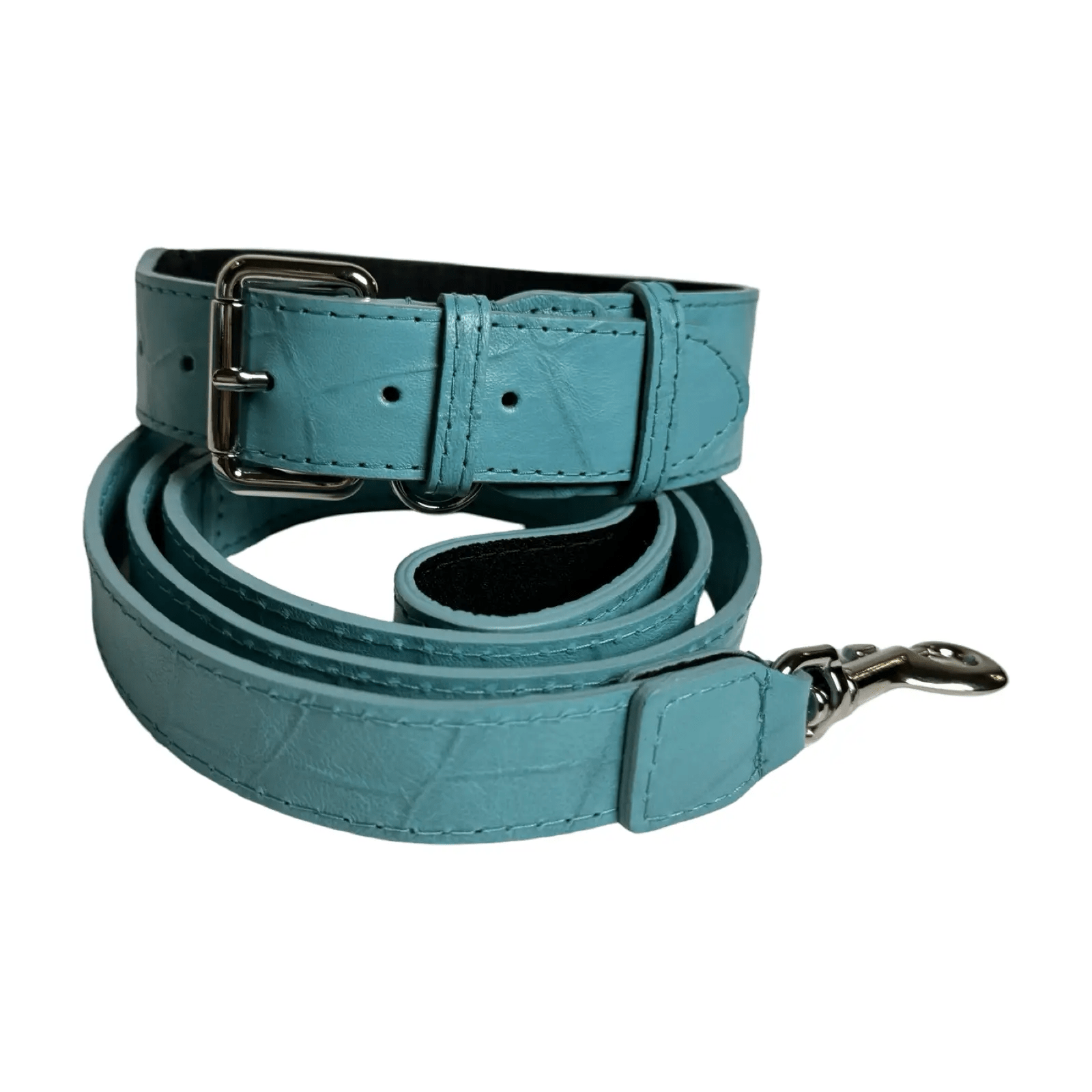 Tiffany Collection Turquoise Leather Dog Collar by Allysa Payne Beverly Hills