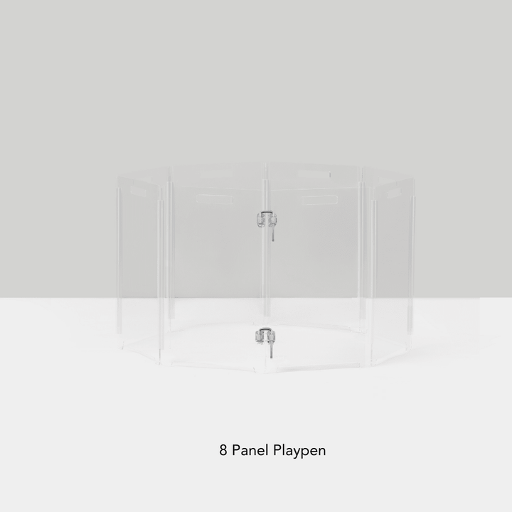 Hiddin Clear Acrylic Round Pet Playpen with Door
