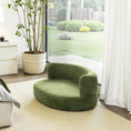 Charger l'image dans la visionneuse de la galerie, Shep 36' Curved Dog Sofa Bed Medium Moss Green Fleeced Teddy by HouseOfZazla
