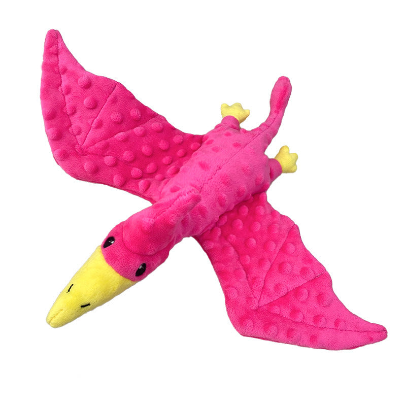 Rose plush pterodactyl on white background