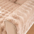 Load image into Gallery viewer, Molly Mutt Couch Cover by topspet in soft beige plush fabric, sofa protector
