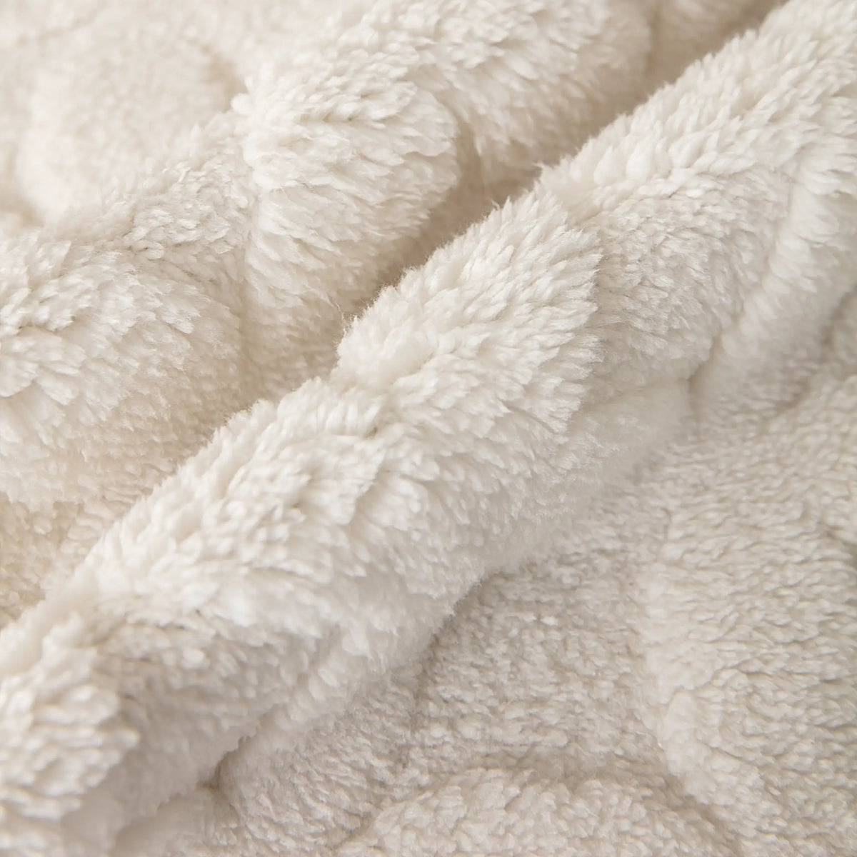 L-shaped couch cover plush cream microfiber fabric.