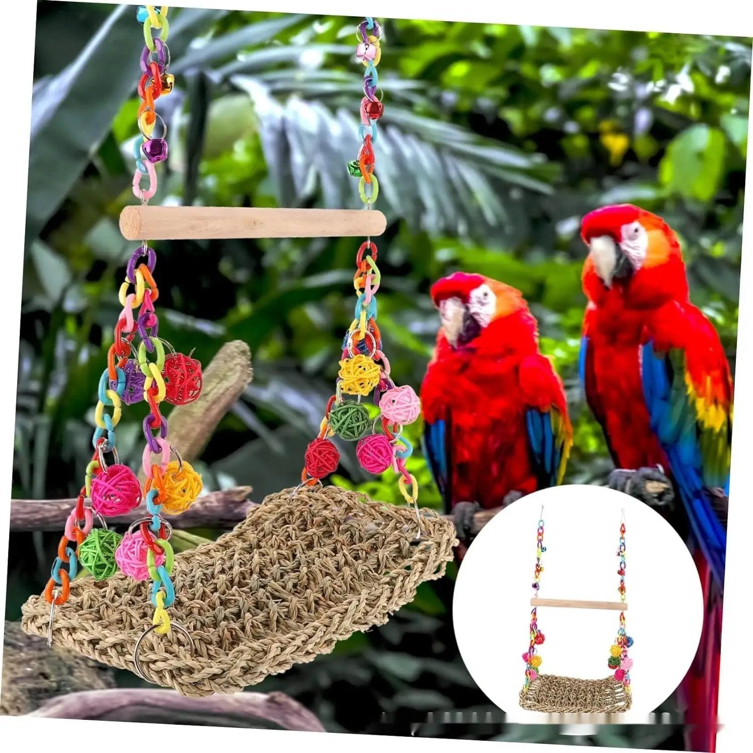 Parrot Toys Natural Grass Hammock Climbing Net Medium Large Parrots by Sell My Stuff