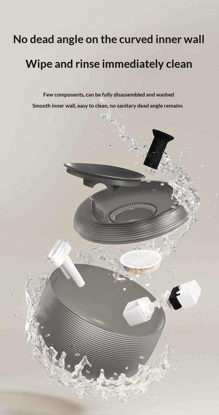 Removable tank and tray shown for cleaning