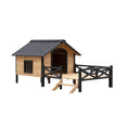 Cargar la imagen en la vista de la galería, Outdoor Large Wooden Cabin House Style Dog Kennel with Porch by HouseOfZazla
