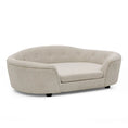Charger l'image dans la visionneuse de la galerie, OVERSIZED Size Oval Semi-Enclosed Dog Sofa - Durable Linen Material, Button-Tufted Backrest, High-Center Low-Sides Support & Plush Comfort-Beige by HouseOfZazla
