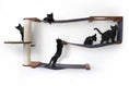 Load image into Gallery viewer, Cat Maze Wall 3-Tier Cat Tree Cat Condo with black cats exploring on multiple levels
