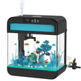 Load image into Gallery viewer, Small Fish Tank Aquarium 2.2 Gallon Glass Fish Tank Starter Kits with Silent Filter Pump LED Light humidifier and Betta Fish Tank - from For Animals, With Love
