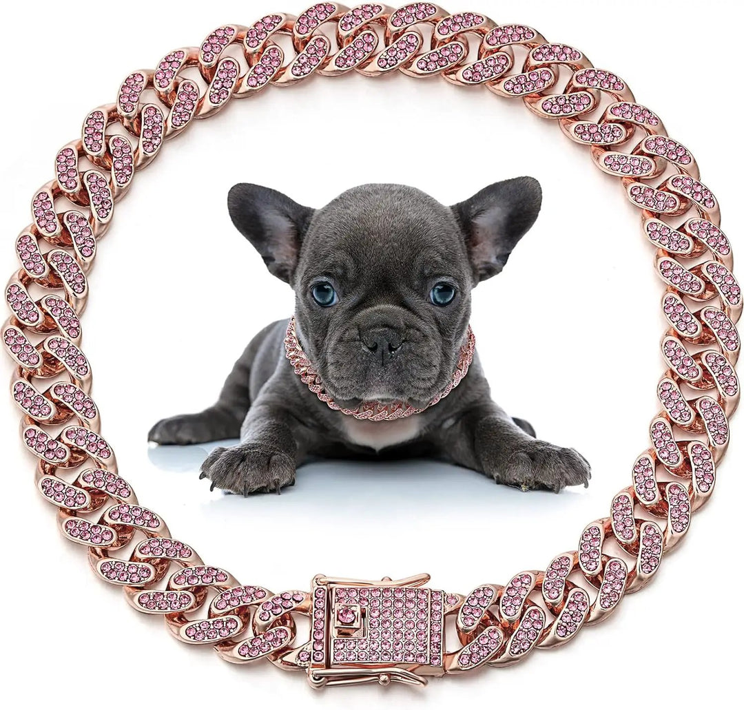 ElegantePets Premium Crystal Dog Necklace Metal Chain For All Sizes by Sell My Stuff