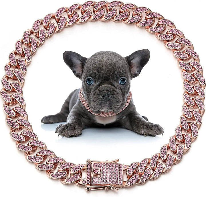 ElegantePets Premium Crystal Dog Necklace Metal Chain For All Sizes by Sell My Stuff