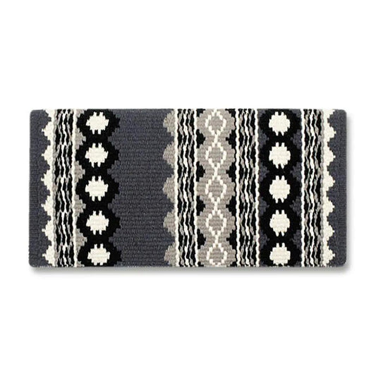 Mayatex Riverland Navajo New Zealand Wool Saddle Blanket 36x34 Grey by Mayatex