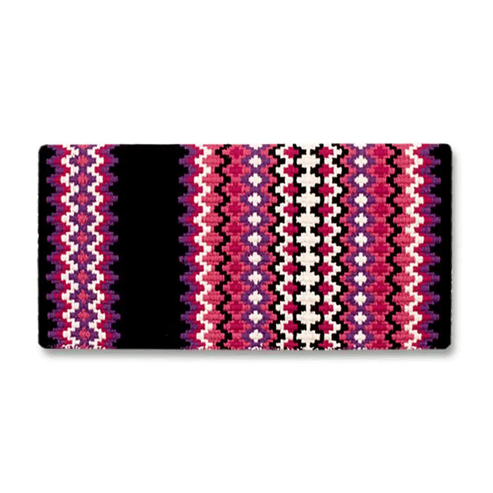Mayatex Gemini NZ Wool Saddle Blanket 40x34 Black Purple Pink White by Mayatex