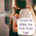 Load image into Gallery viewer, Egg cartons by My Pet Chicken, Henlay Laid Local, vintage printed design, 25/90/250 count.
