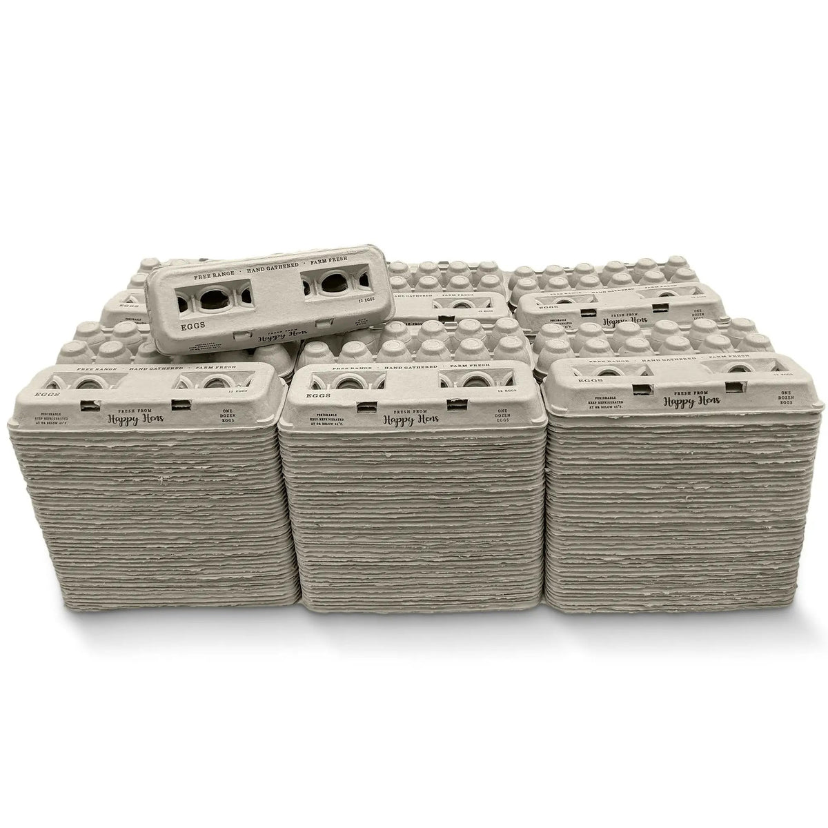Egg cartons stacked, Henlay Blank Stamping by My Pet Chicken for food storage