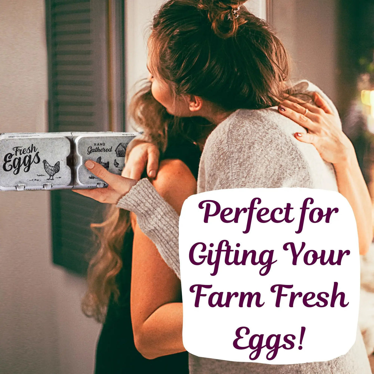 Split-apart egg cartons in gray, securely holding extra-large eggs; 2 cartons shown