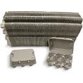 Load image into Gallery viewer, Henlay duck egg cartons stacked; blank flat-top lids, brown kraft cardboard
