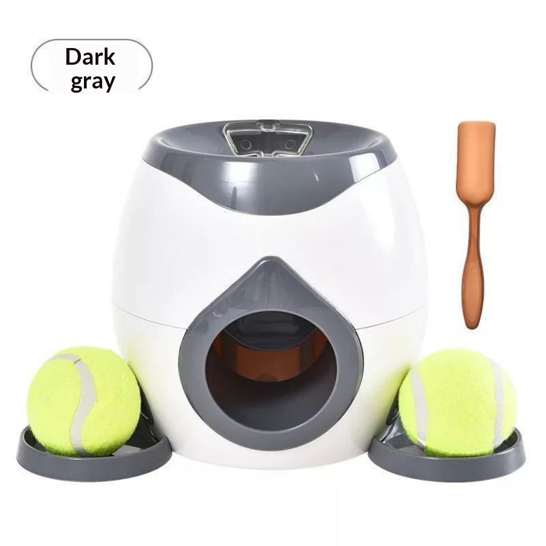 Dark-gray feeder with two balls and pictured scoop