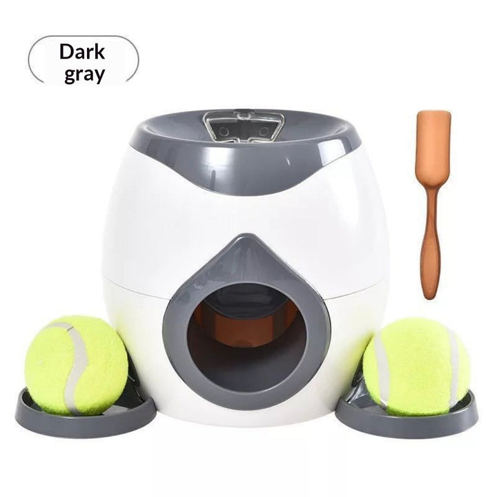 Dark-gray feeder with two balls and pictured scoop