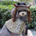 Load image into Gallery viewer, Pet Zen dog outfit: Christmas leopard-print cape with matching hat.
